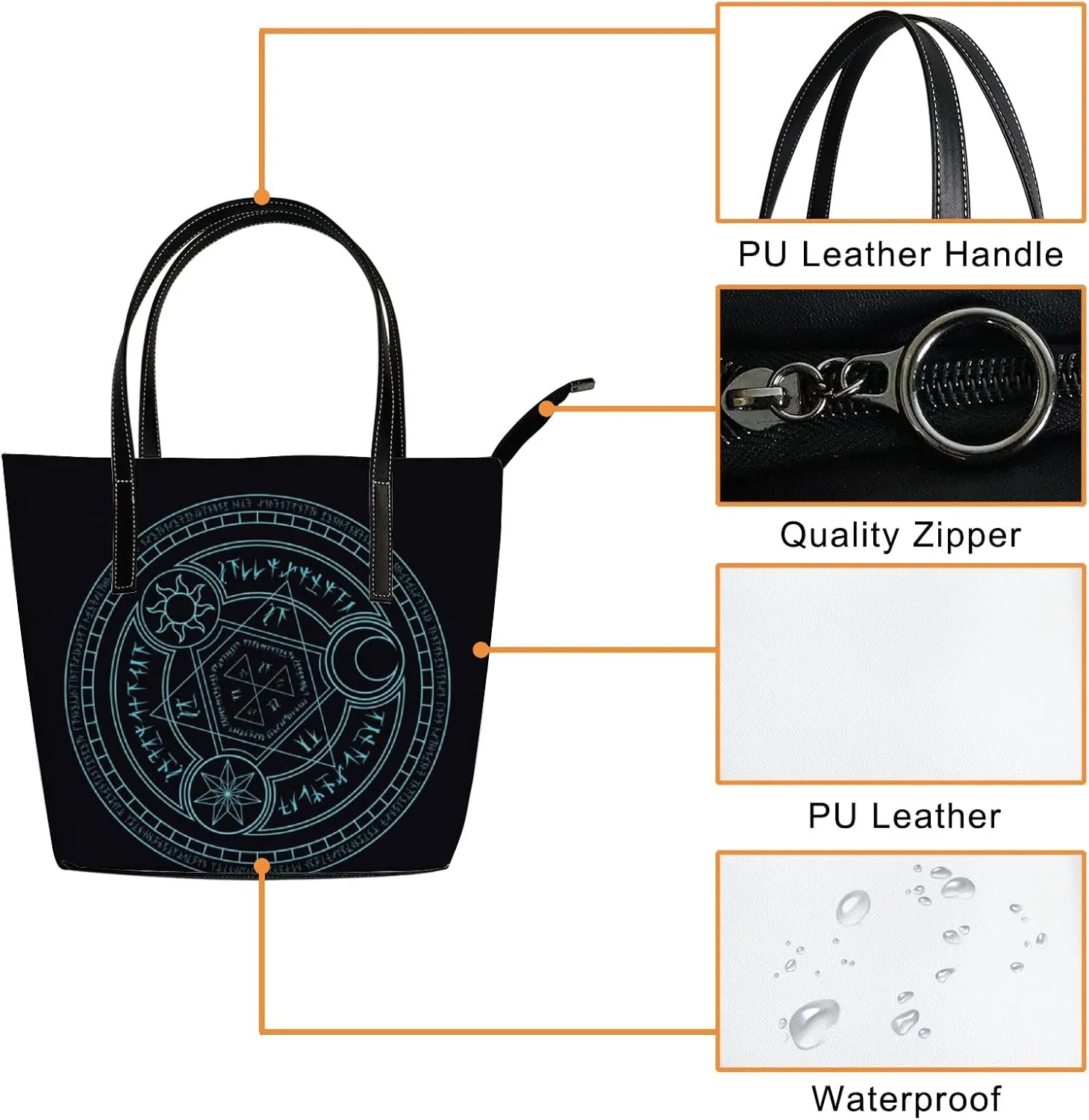 Tote Bag for Women PU Leather Handbags Women's Crossbody Handbags Work Tote Bags for Women Coachbags Tote Bag with Zipper