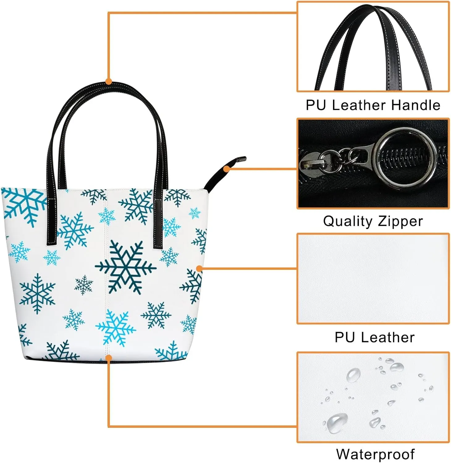 Tote Bag for Women PU Leather Handbags Women's Crossbody Handbags Work Tote Bags for Women Coachbags Tote Bag with Zipper