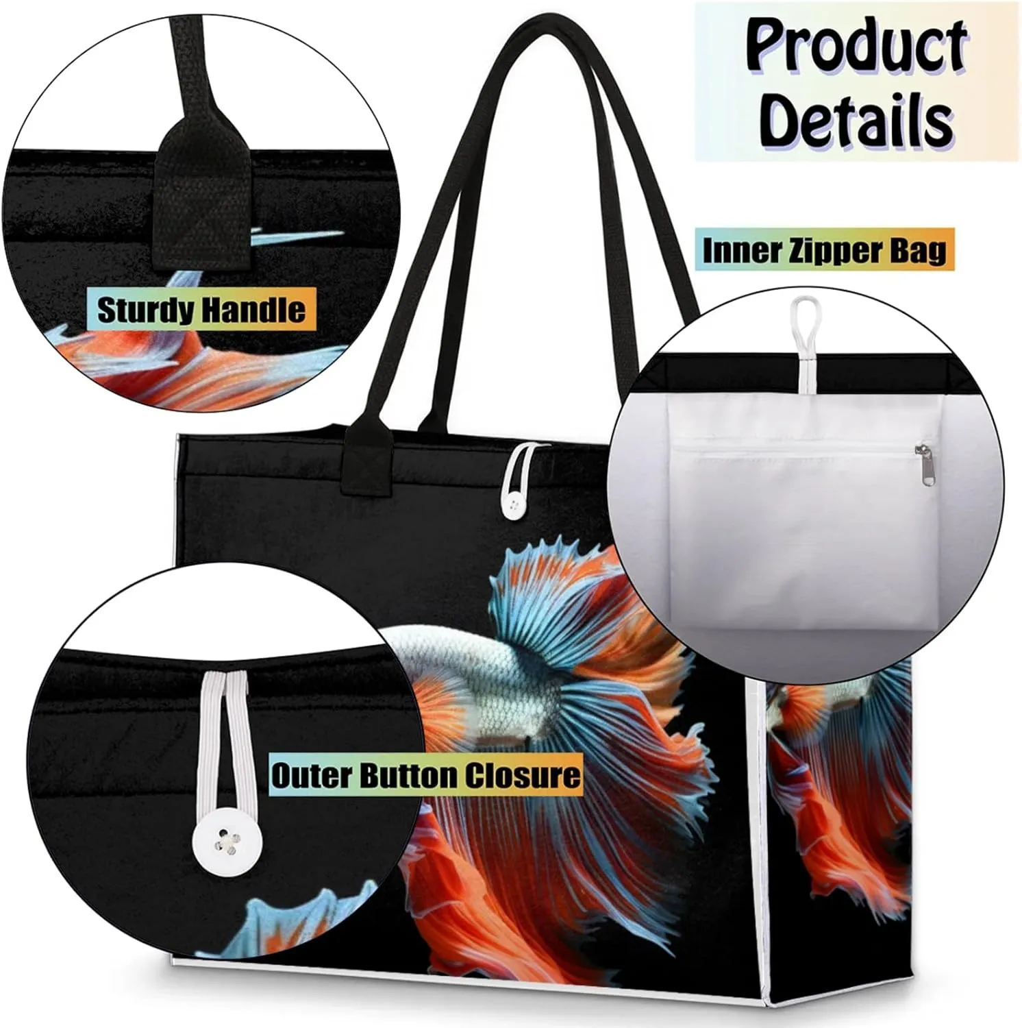 Tote Bag for Women Reusable Canvas Shoulder Bag
