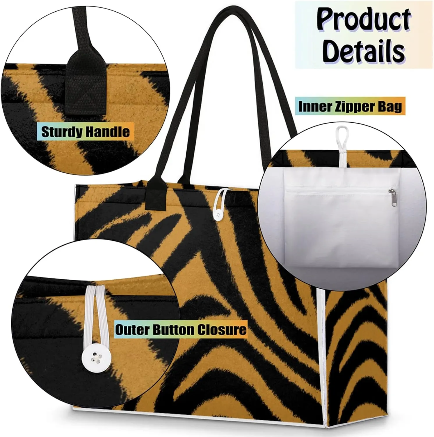 Tote Bag for Women Reusable Canvas Shoulder Bag