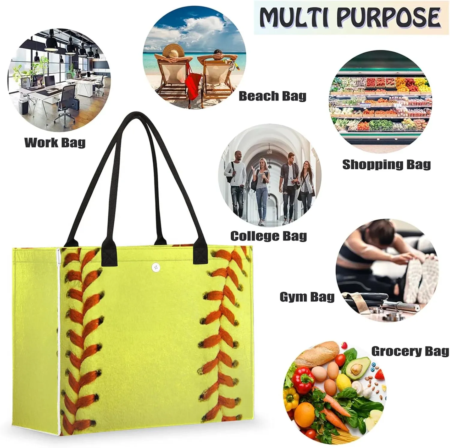Tote Bag for Women Reusable Canvas Shoulder Bag