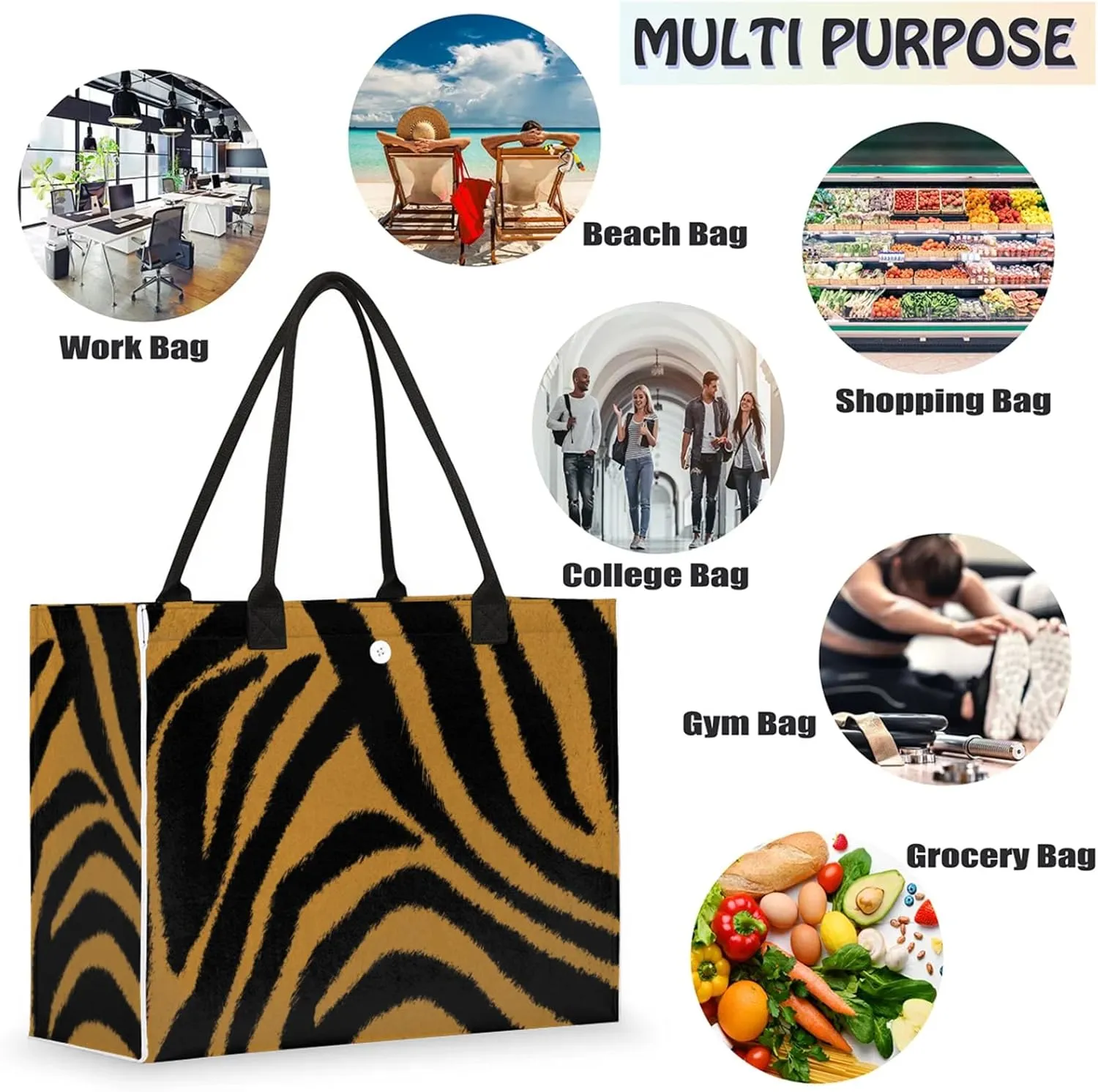 Tote Bag for Women Reusable Canvas Shoulder Bag