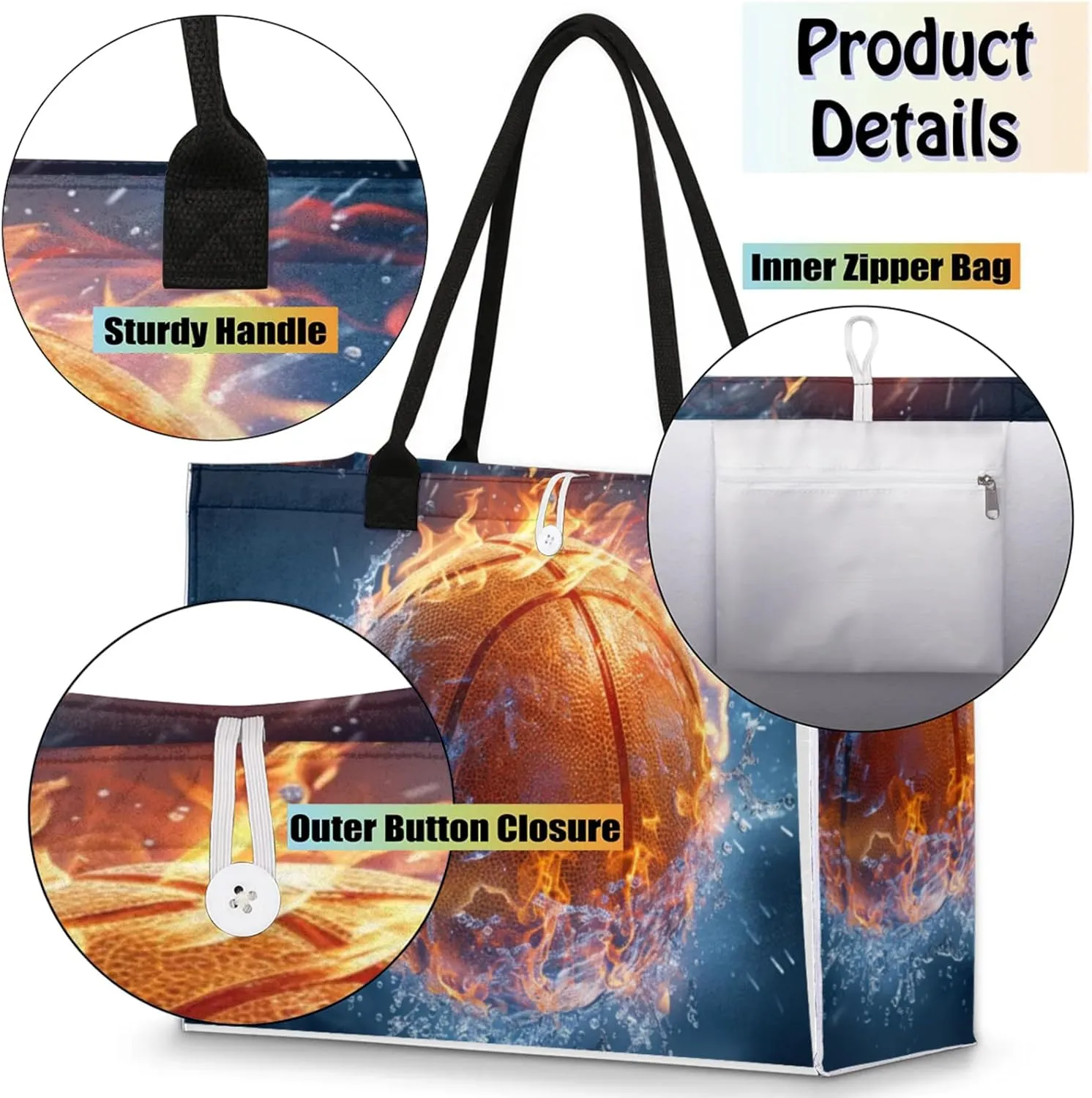 Tote Bag for Women Reusable Canvas Shoulder Bag