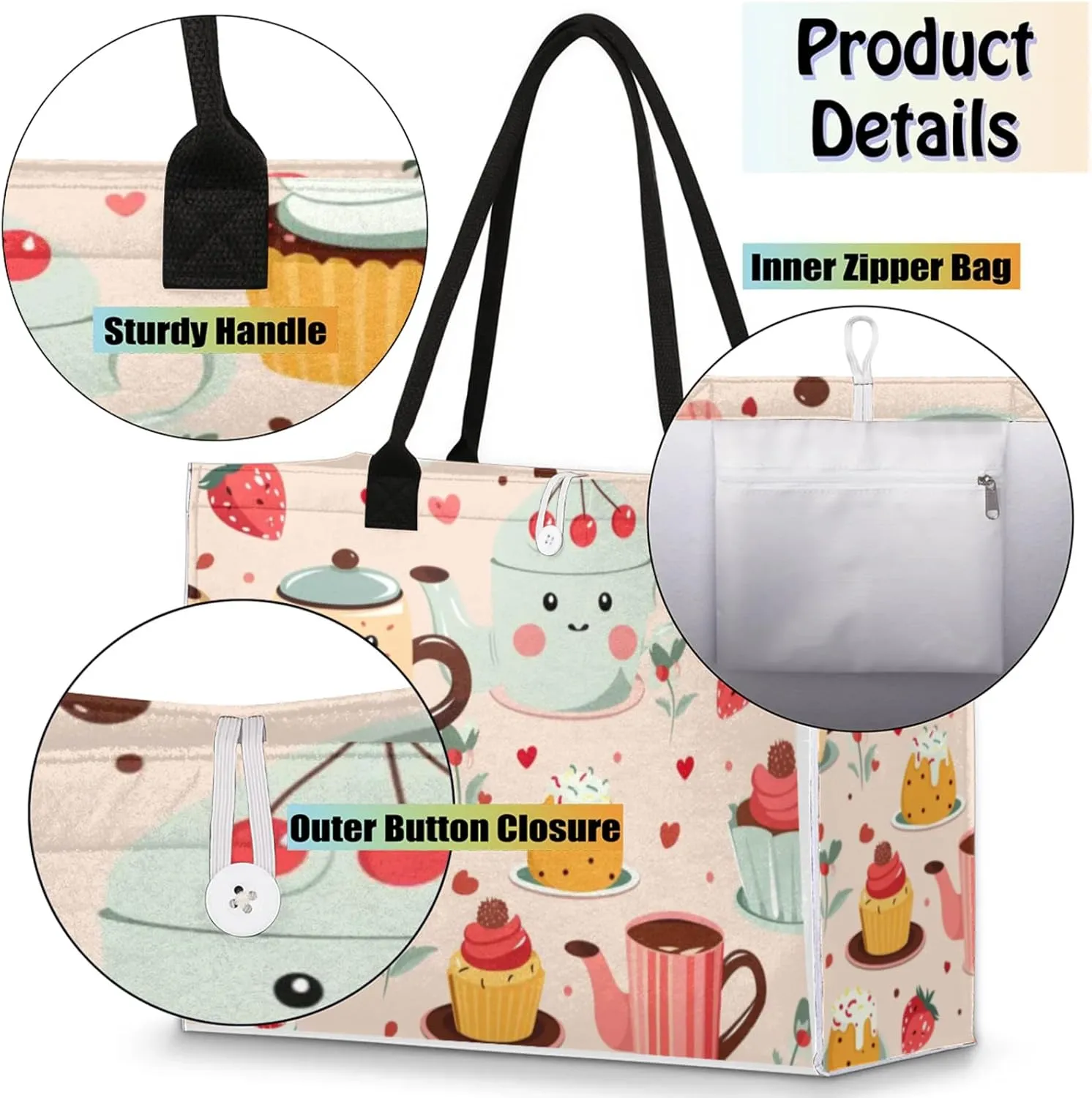 Tote Bag for Women Reusable Canvas Shoulder Bag