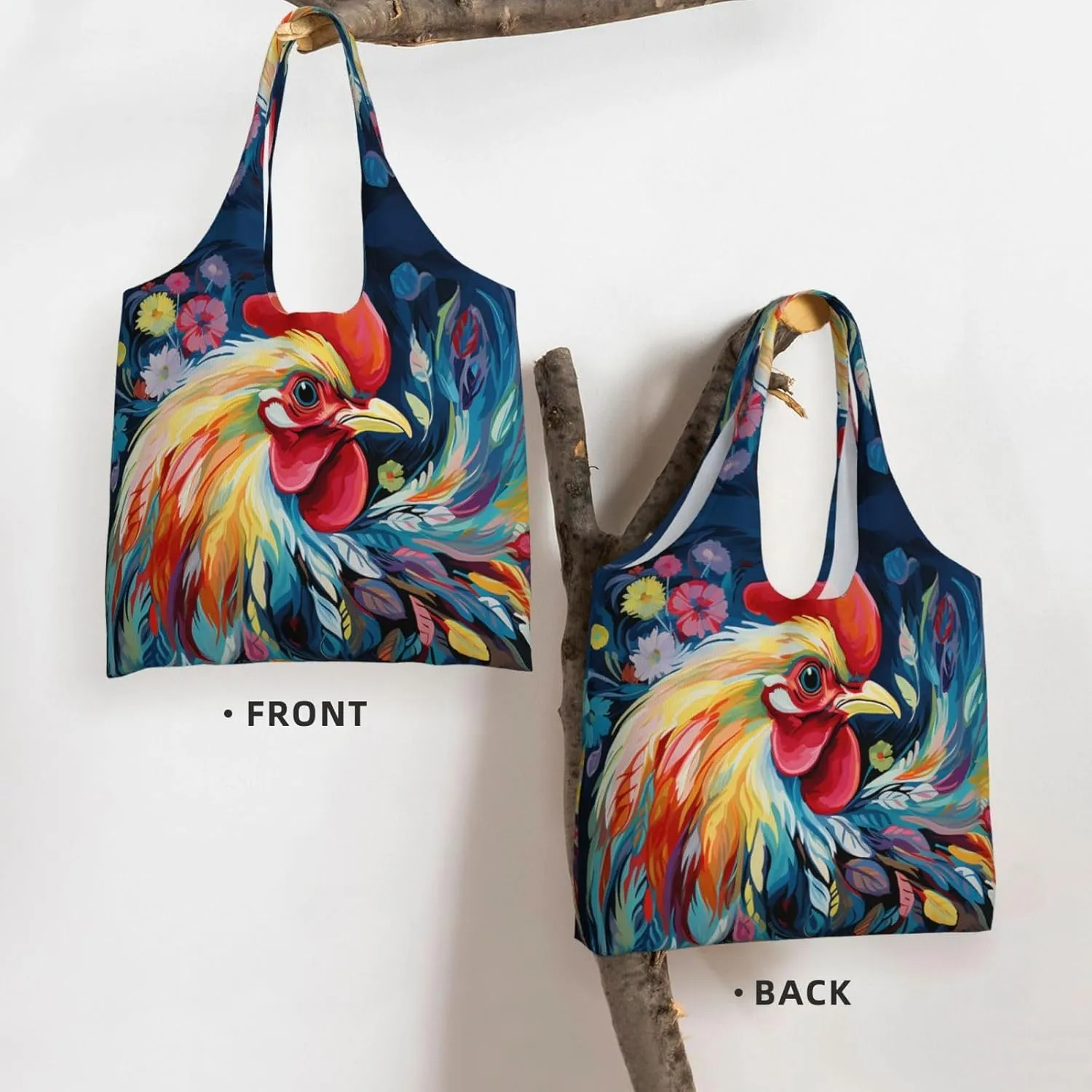 Tote Bag for Women Reusable Grocery Bag Canvas Shopping Bag Beach View Handbag Foldable Shoulder Bag