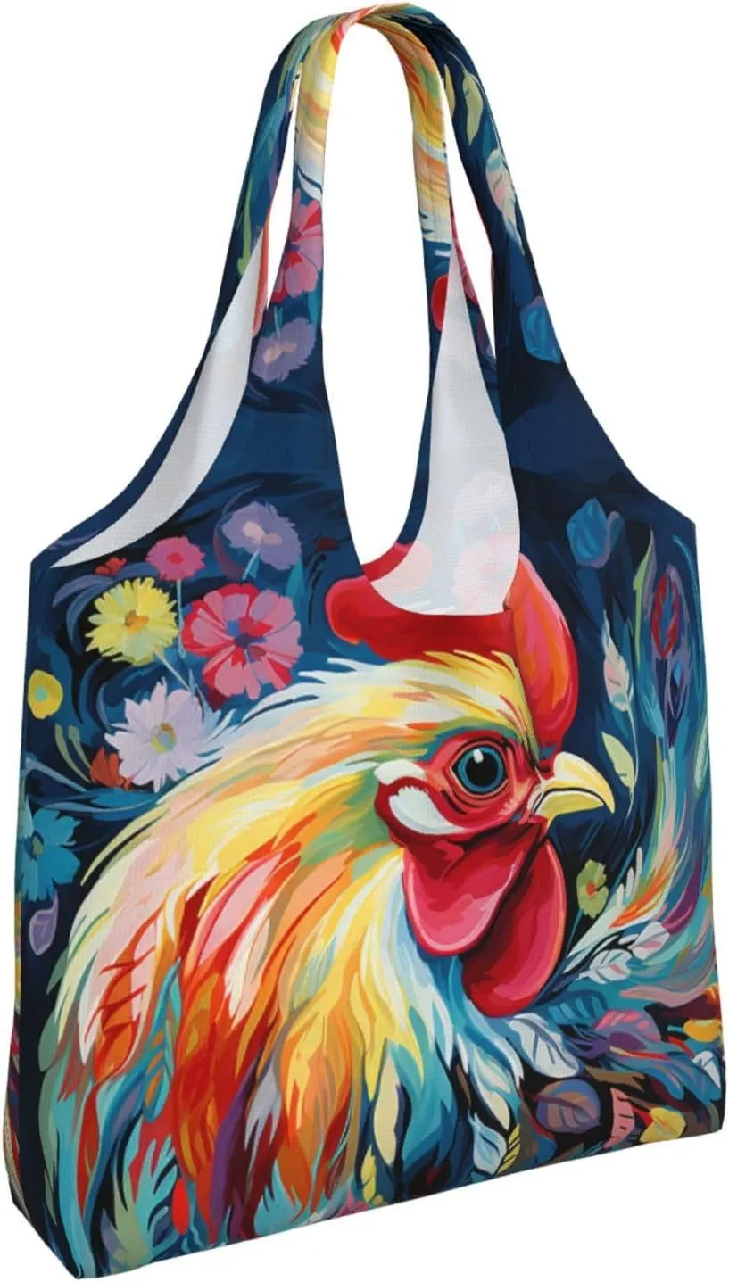 Tote Bag for Women Reusable Grocery Bag Canvas Shopping Bag Beach View Handbag Foldable Shoulder Bag