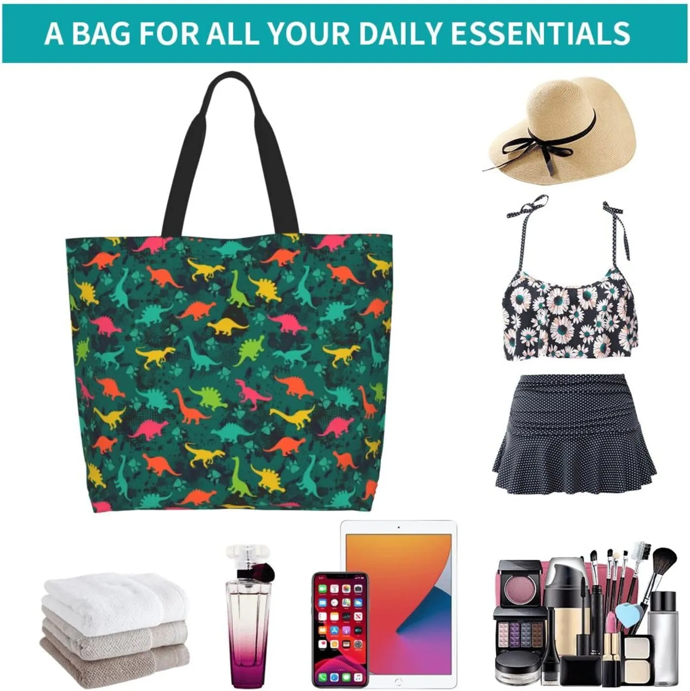 Tote Bag For Womens, Large Casual Shoulder Sling Bags Reusable Grocery Handbag For Travel Shopping Gym