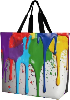 Tote Bag Grocery Bag for Women Shopping Bag Paint Splatter Backdrop Handbags Beach Bag Shoulder Bag for Shopping