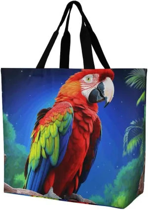 Tote Bag Grocery Bag for Women Shopping Bag Parrot Handbags Beach Bag Shoulder Bag for Shopping