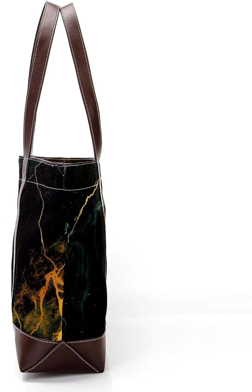 Tote Bag, Large Tote Bag, Tote Bag with Zipper, Modern Minimalist Black Gold Marble Pattern, Tote Bags Women