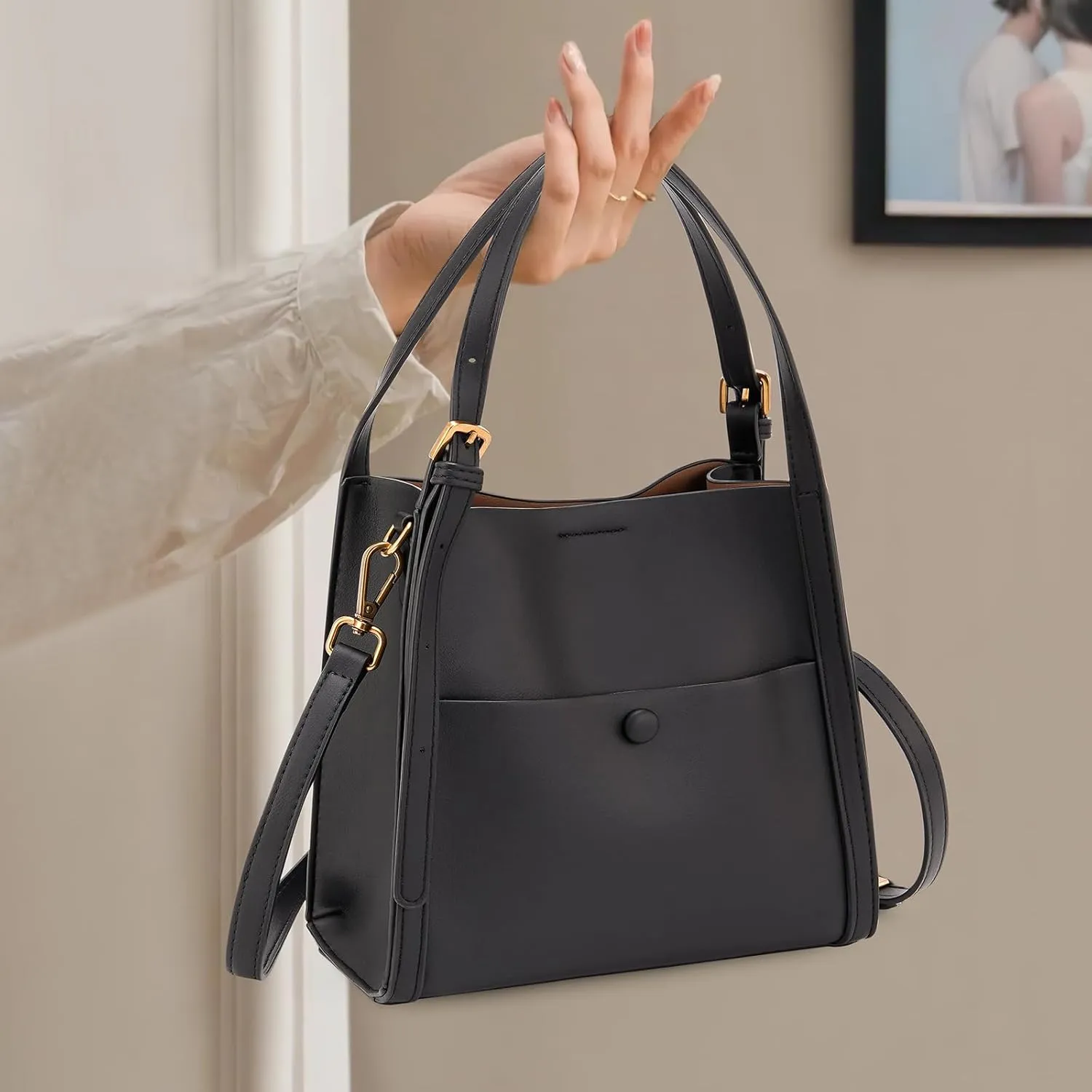 Tote Bags for Women Vegan Leather Crossbody Bags Shoulder Handbag Purses for Women Top Handle with Adjustable Strap