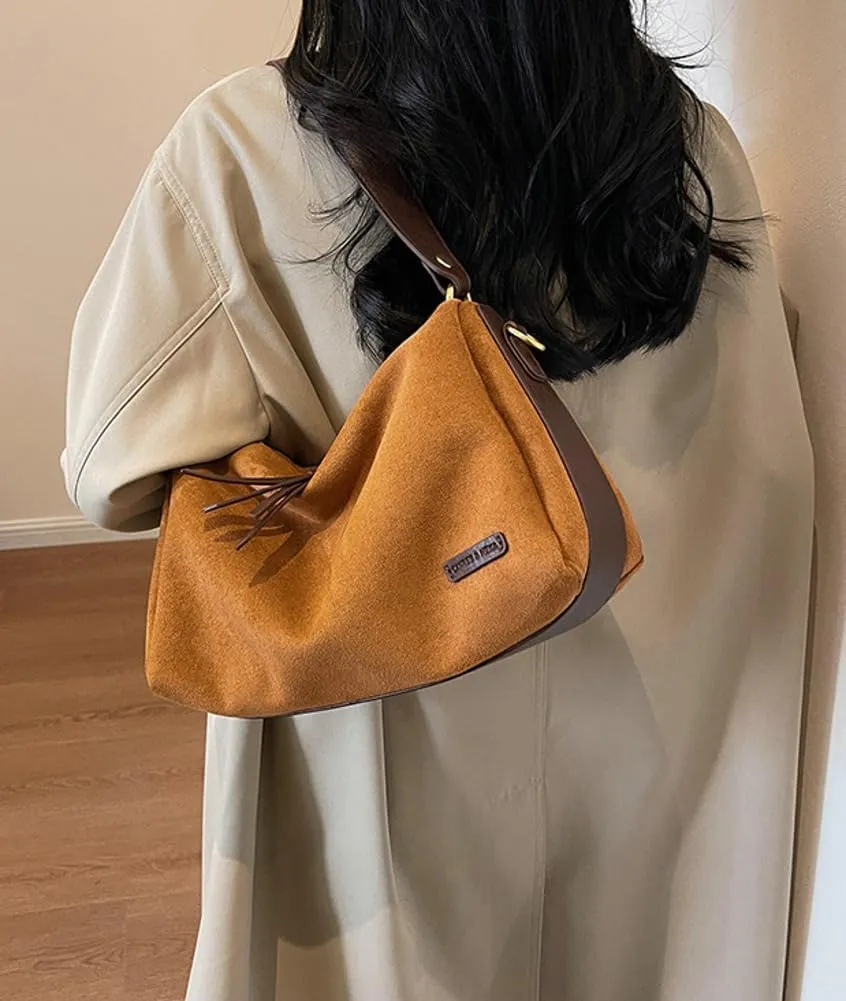 Tote Bags Women Western Velvet Shoulder Bags Y2k Crossbody Purse Vintage Hobo Handbags Stylish