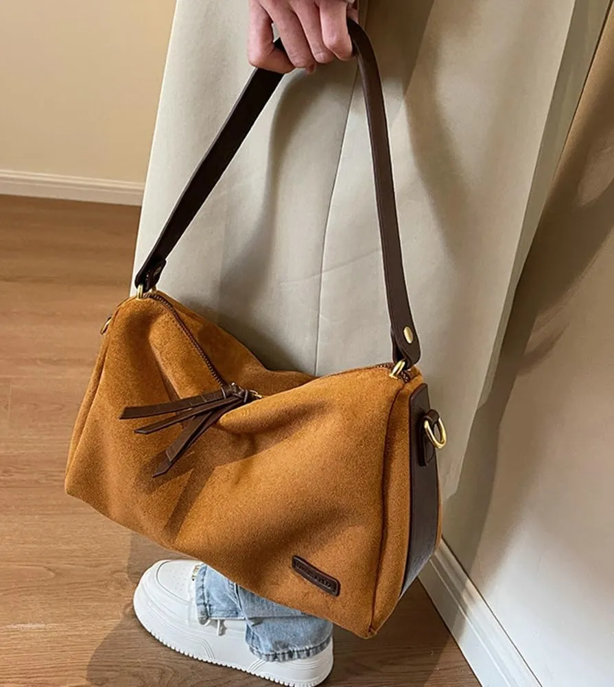 Tote Bags Women Western Velvet Shoulder Bags Y2k Crossbody Purse Vintage Hobo Handbags Stylish
