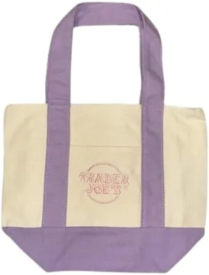 Trader Joe's Mini Pastel Canvas Tote Bag - Mint, Purple, Blue, Pink Handles