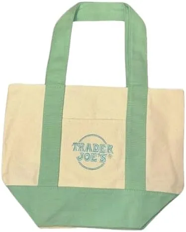 Trader Joe's Mini Pastel Canvas Tote Bag - Mint, Purple, Blue, Pink Handles