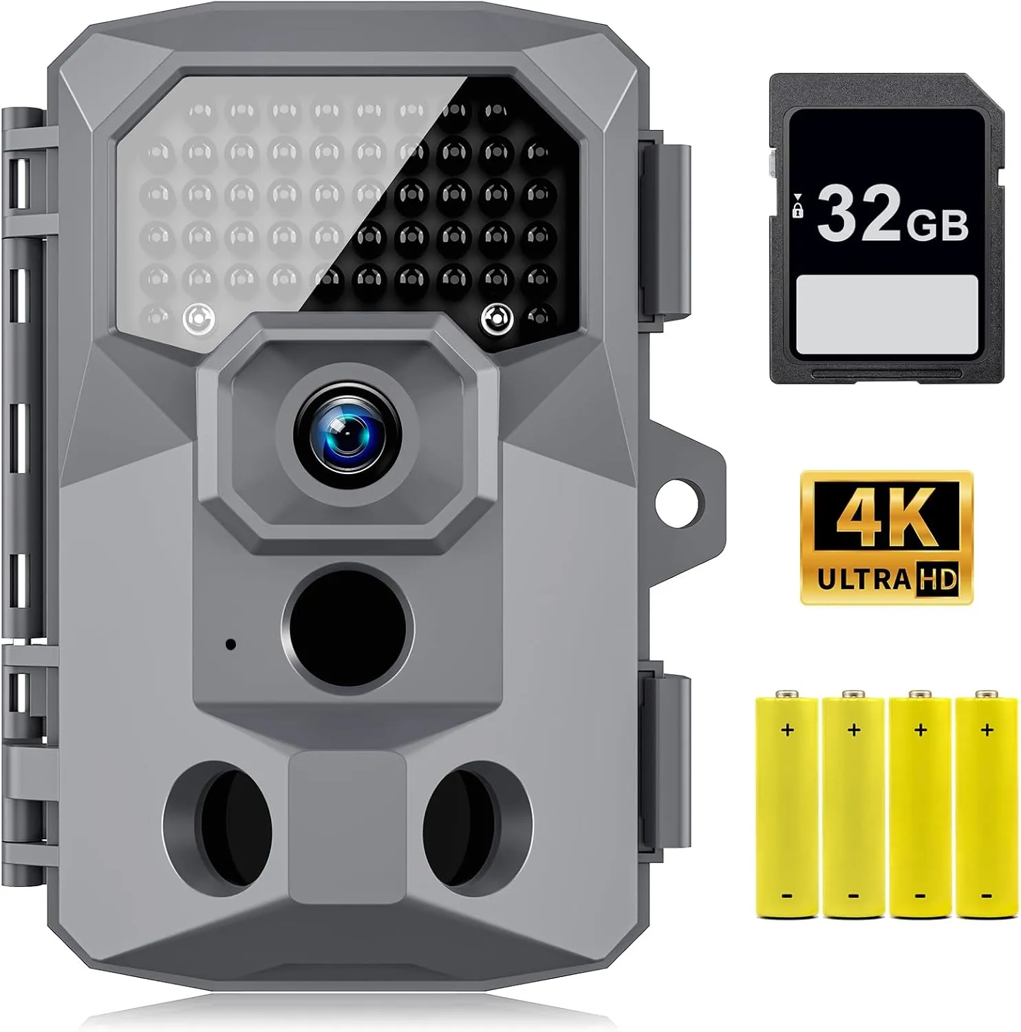 Trail Camera - 4K 48MP Game Camera with Night Vision 0.1s Trigger Motion Activated, IP66 Waterproof 120° Wide Angle Hunting Deer Camera with 50pcs No Glow LEDs for Wildlife Monitoring