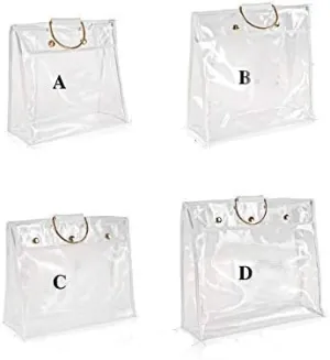 Transparent Dust Bag Clear Purse Organizer Dustproof Handbag Wardrobe Hook Holder Mother's Day (5.9’’12.6’’13 ‘’)