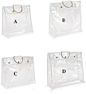 Transparent Dust Bag Clear Purse Organizer Dustproof Handbag Wardrobe Hook Holder Mother's Day (5.9’’12.6’’13 ‘’)
