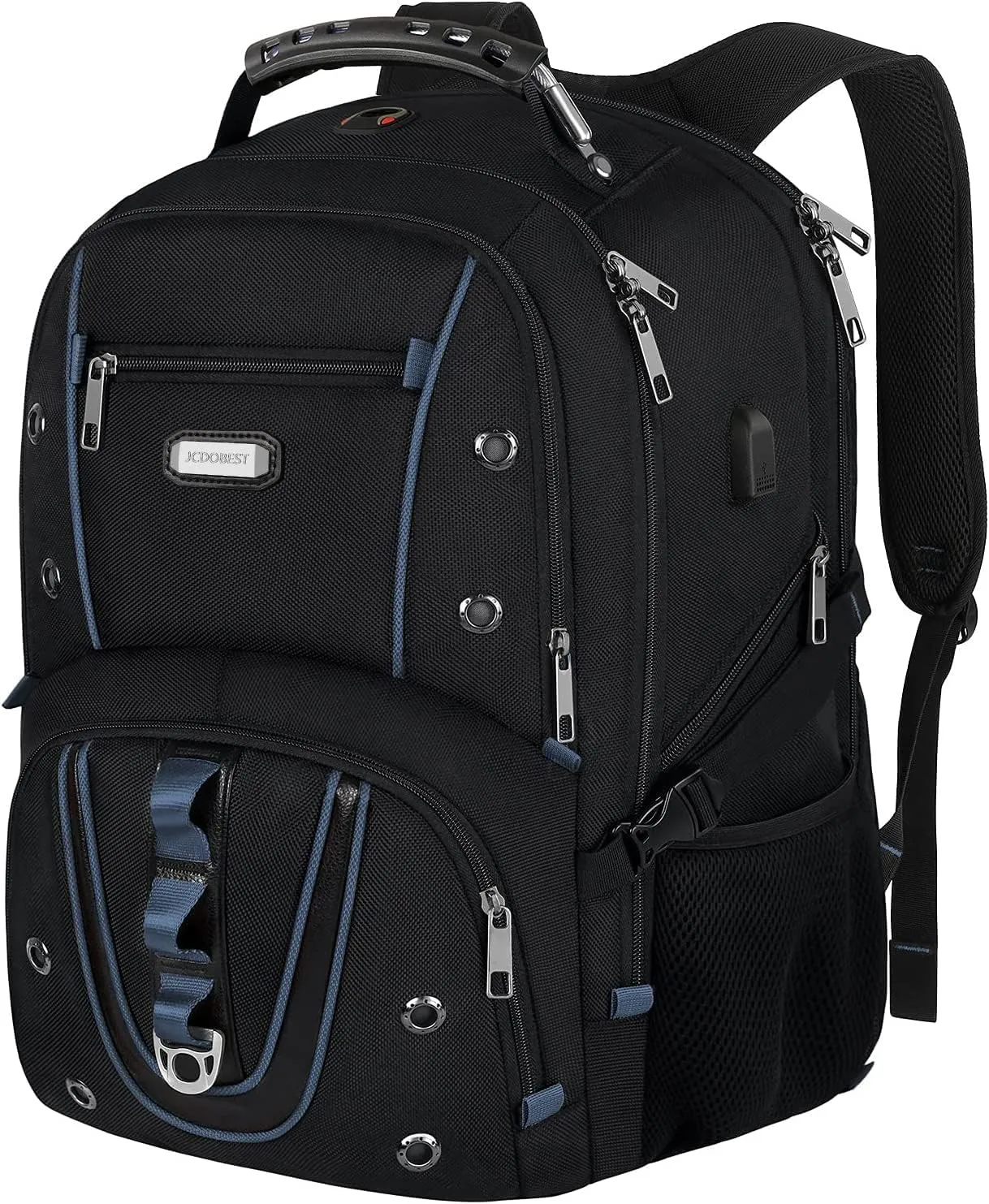 Travel Laptop Backpack, 17.3 Inch XL Heavy Duty Computer Backpack with RFID Pockets, TSA Friendly Extra Large College Daypack with USB Charging Port, Stylish Laptop Bag for Men/Women，Blue
