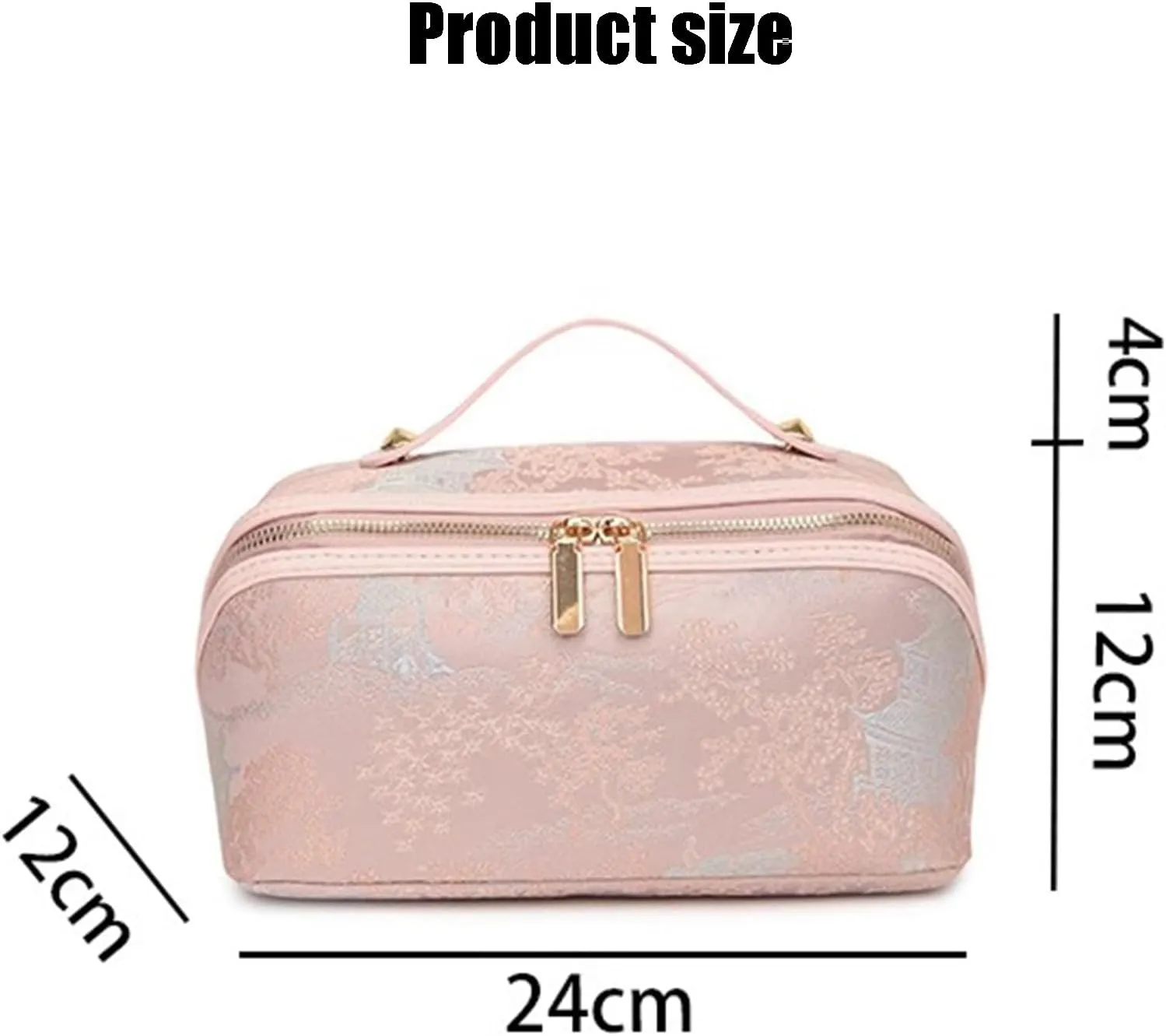 Travel Makeup Bag,Open Flat Toiletry Bag Make Up Organizer With Divider And Handle For Women(B)