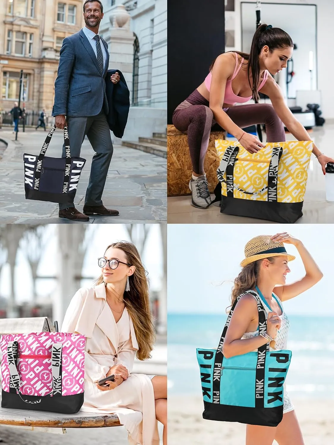 Travel Tote Bags for Women, Waterproof Beach Bag Spend the Night Bags for Women, Travel & Overnight Bag