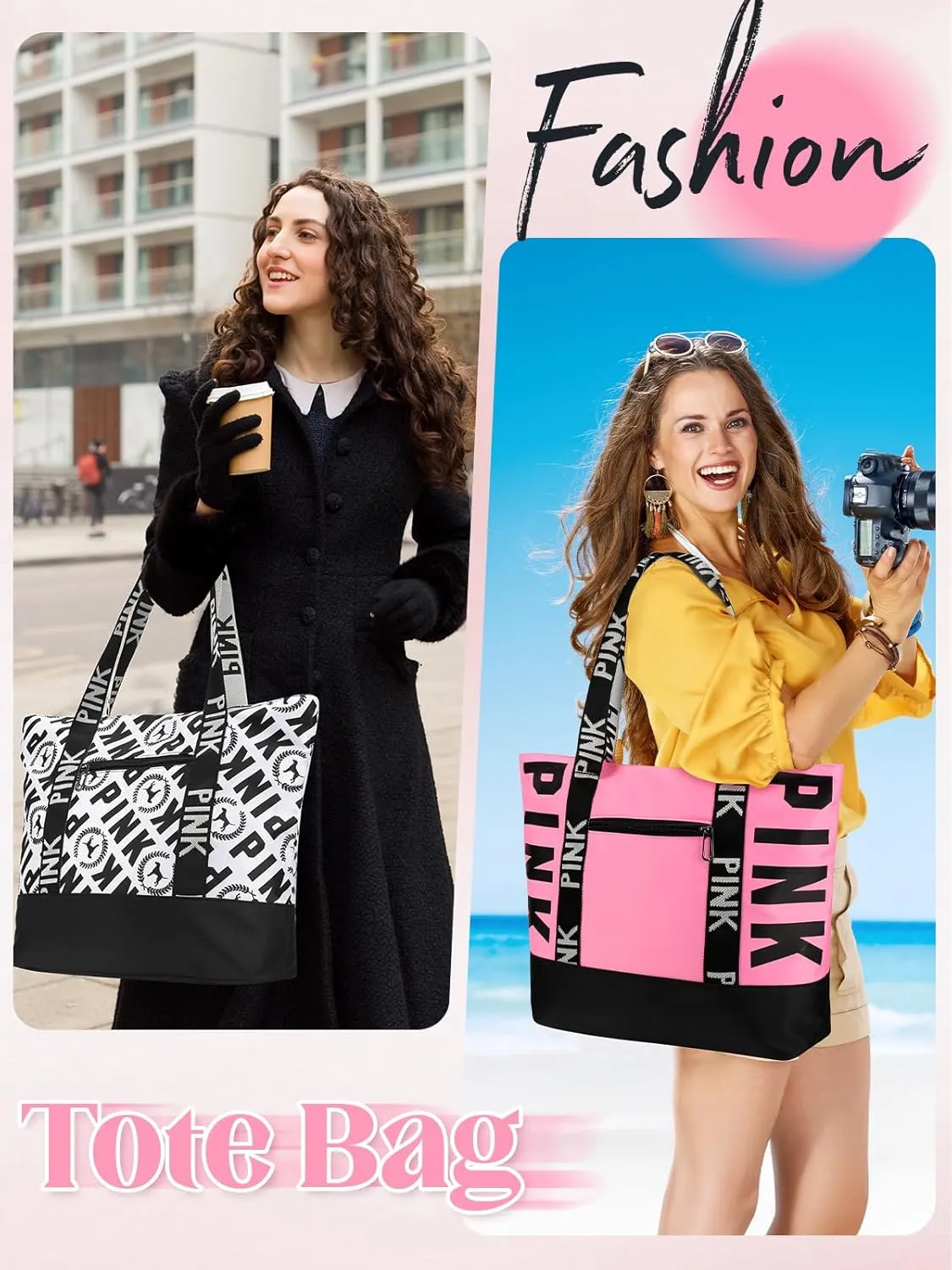 Travel Tote Bags for Women, Waterproof Beach Bag Spend the Night Bags for Women, Travel & Overnight Bag