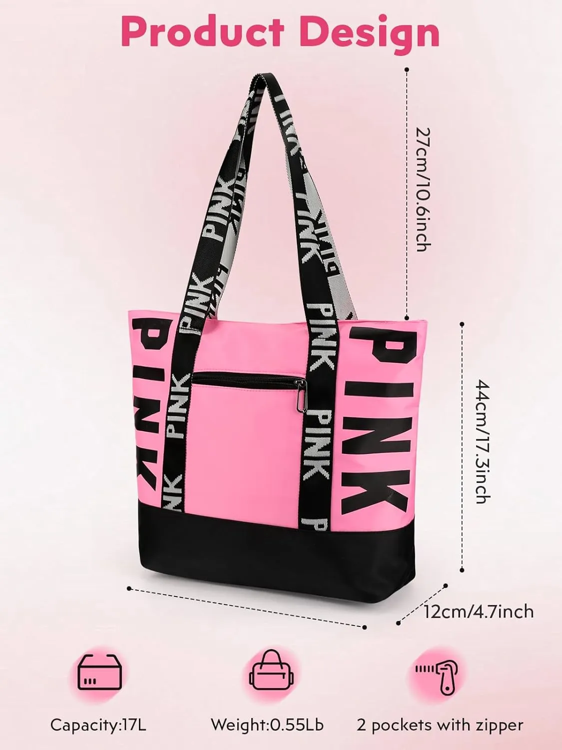 Travel Tote Bags for Women, Waterproof Beach Bag Spend the Night Bags for Women, Travel & Overnight Bag