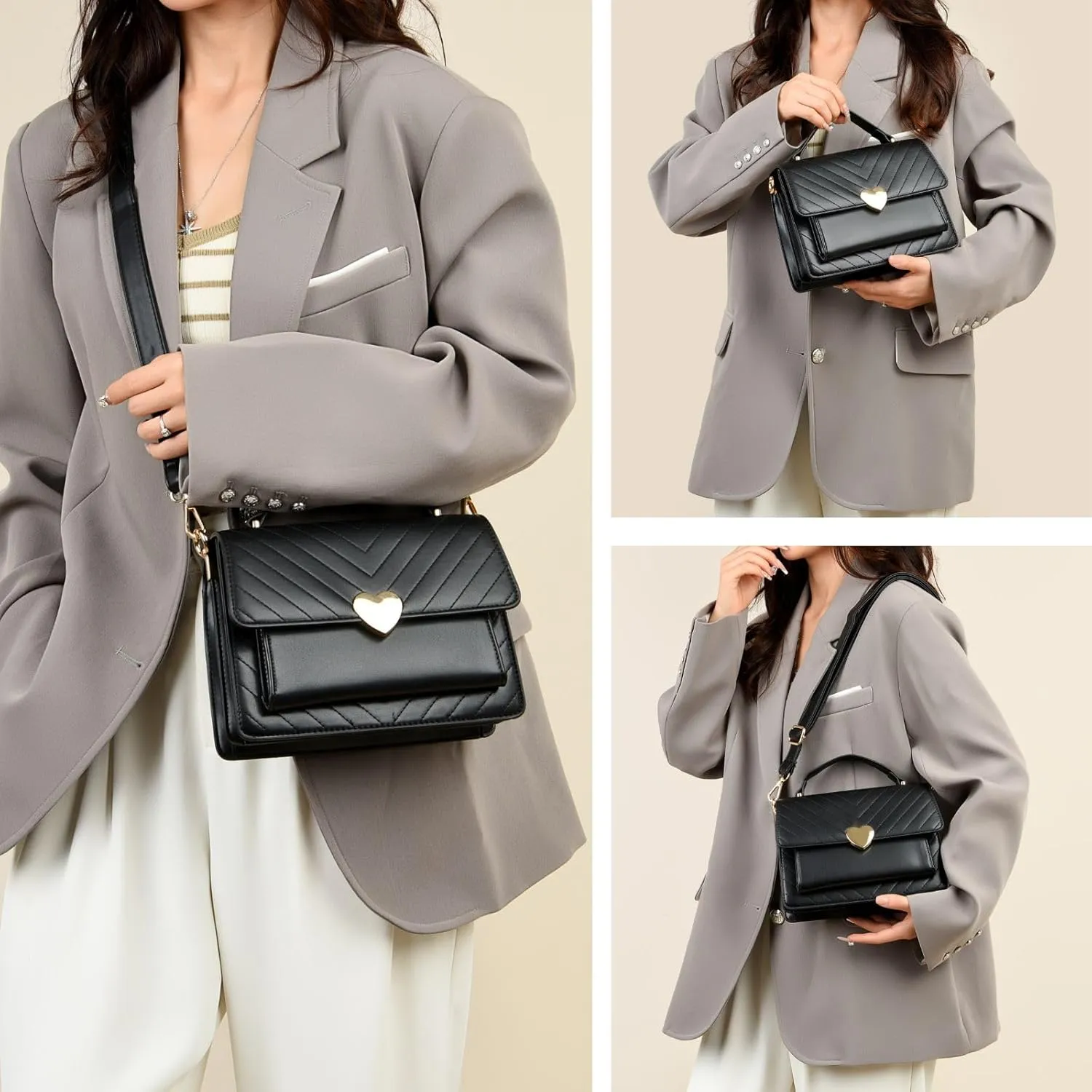 Travistar Crossbody Bags for Women - Small Cross Body Purse Leather Top-handle Handbags Trendy Shoulder Bag Satchel Purses