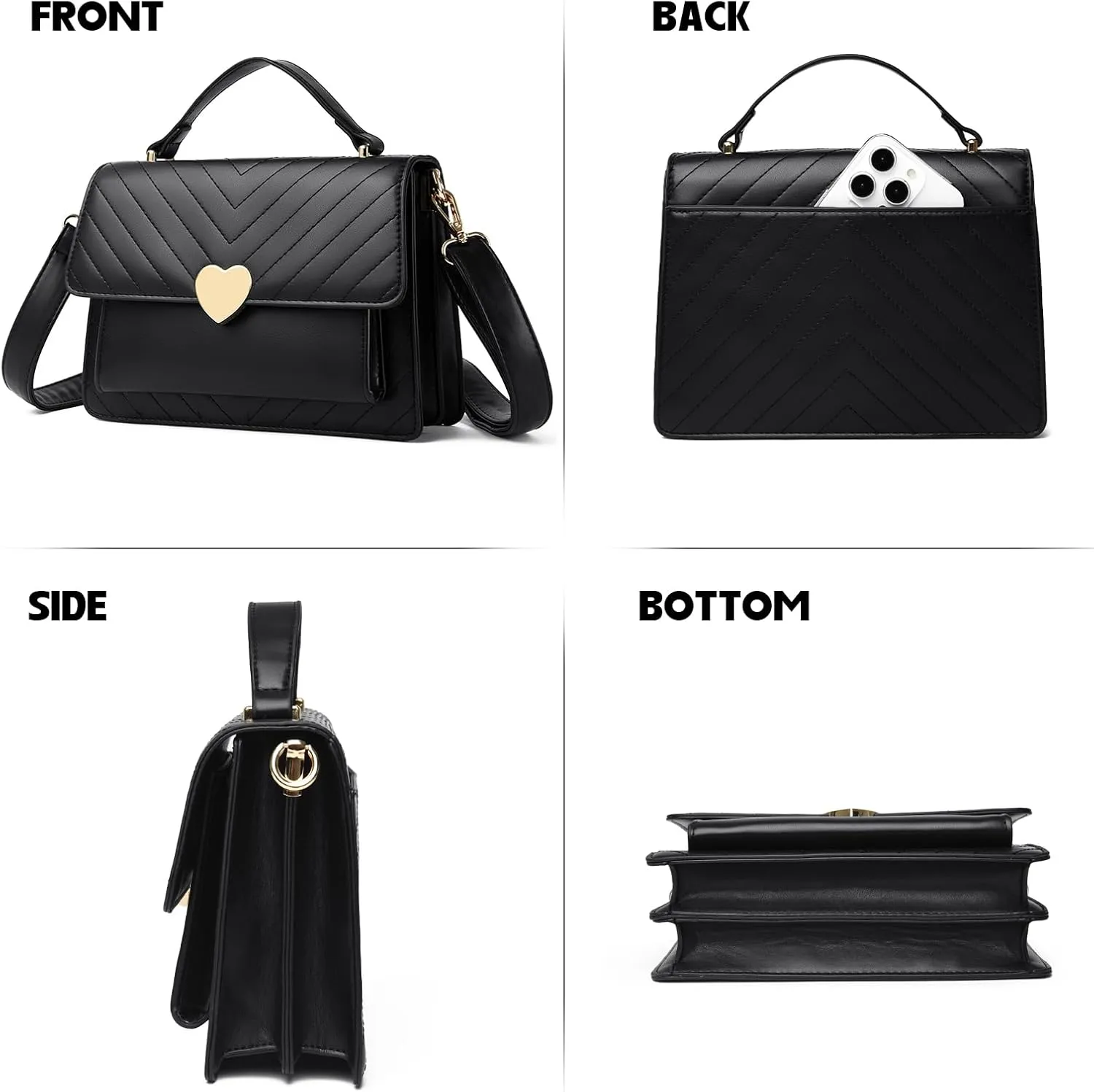 Travistar Crossbody Bags for Women - Small Cross Body Purse Leather Top-handle Handbags Trendy Shoulder Bag Satchel Purses