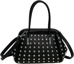 Trendy Studded Top-handle Bag For Women Vegan Leather Evening Purse Y2K Womens Crossbody Bag Punk Dumpling Purse 2025