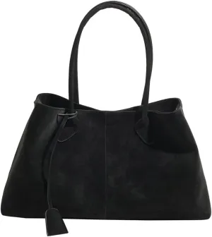 Trendy Suede Shoulder Bag for Women Casual Purse Large Tote Bag Handbag Top Handle Satchel Commuter Underarm Bags
