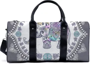 Tribal Elephant Duffel Bag Travel Yoga Camping Gym Shoulder Bags Sports Handbag Lightweight canvas Tote Bag Holdall for Men Women