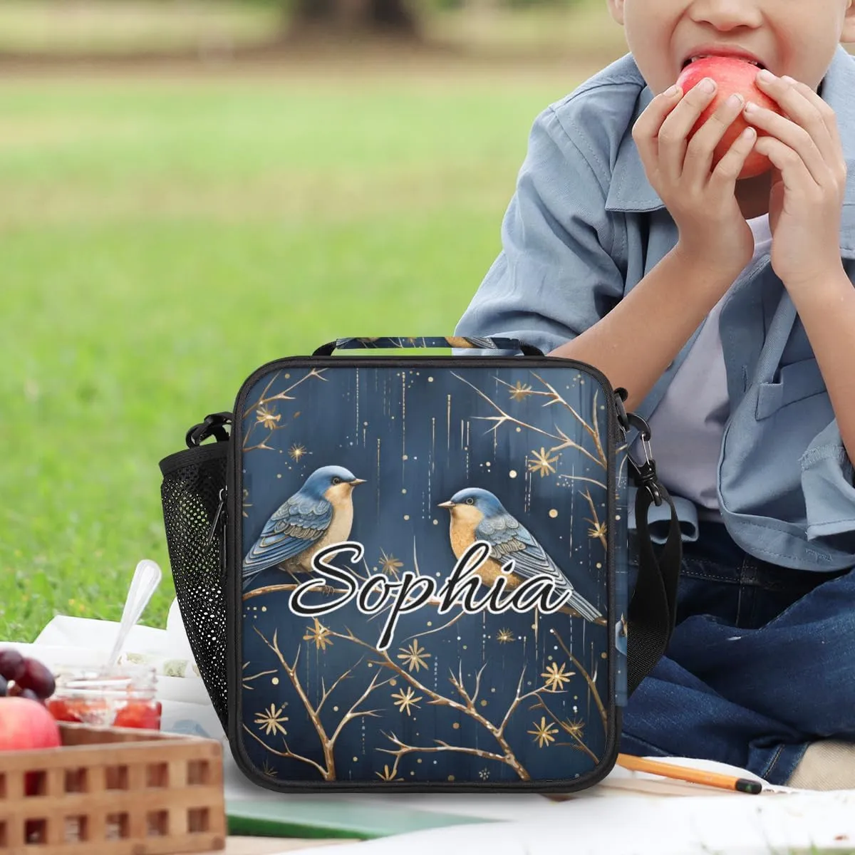 TropicalLife Sparrow Personalized Lunch Box for Men Women Custom Name Insulated Lunch Boxes Reusable Lunch Bag Lunchbox for Travel, Work, Picnic