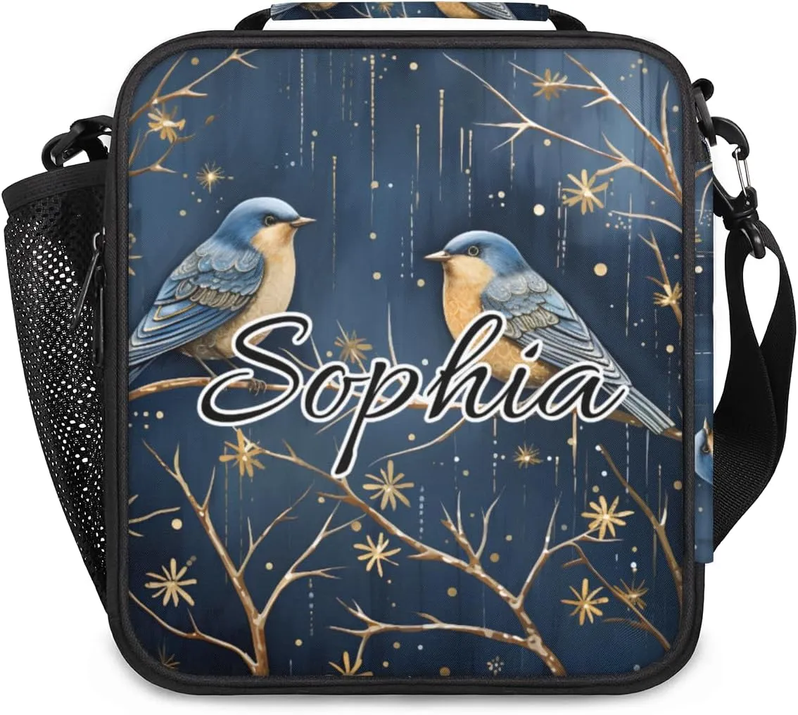 TropicalLife Sparrow Personalized Lunch Box for Men Women Custom Name Insulated Lunch Boxes Reusable Lunch Bag Lunchbox for Travel, Work, Picnic
