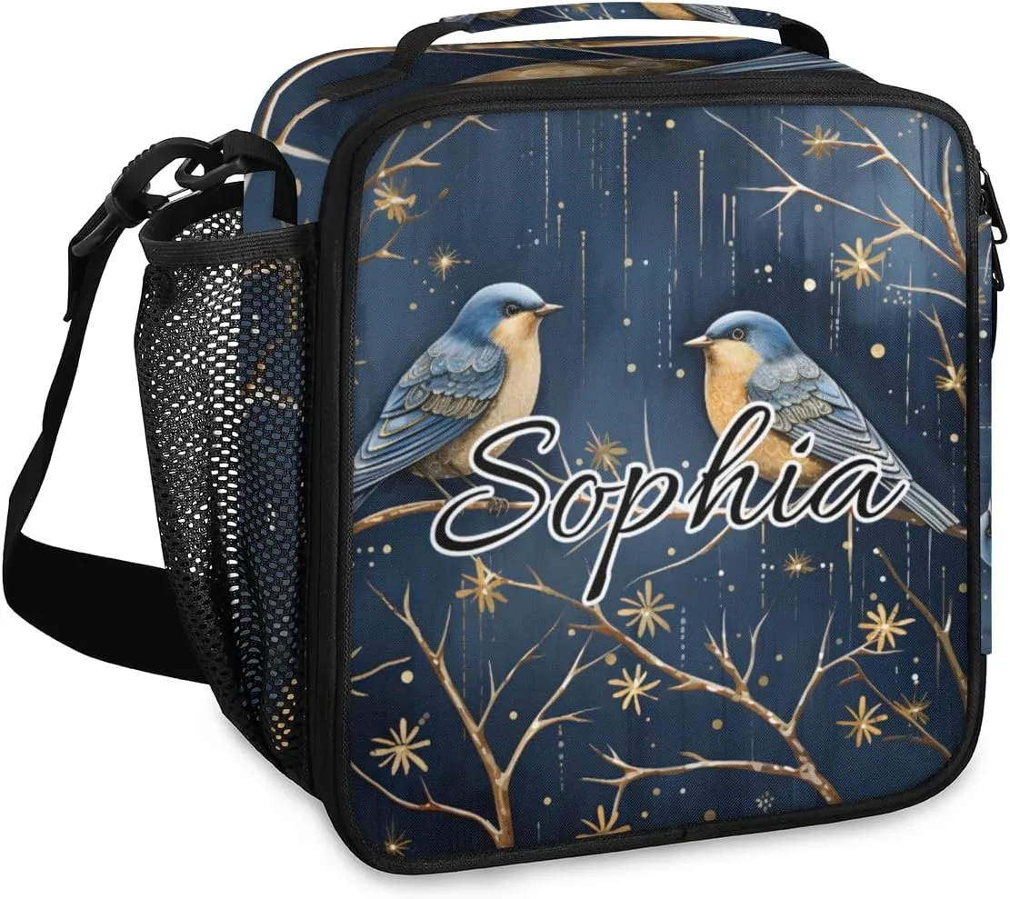 TropicalLife Sparrow Personalized Lunch Box for Men Women Custom Name Insulated Lunch Boxes Reusable Lunch Bag Lunchbox for Travel, Work, Picnic