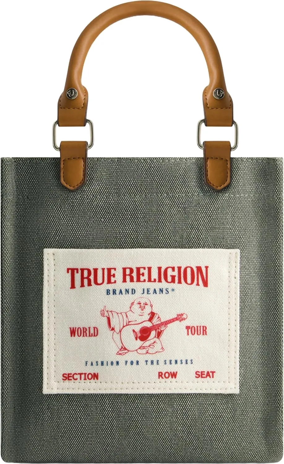 True Religion Women's Tote Bag, Buddha Pocket Travel Shoulder Handbag with Adjustable Removable Crossbody Strap