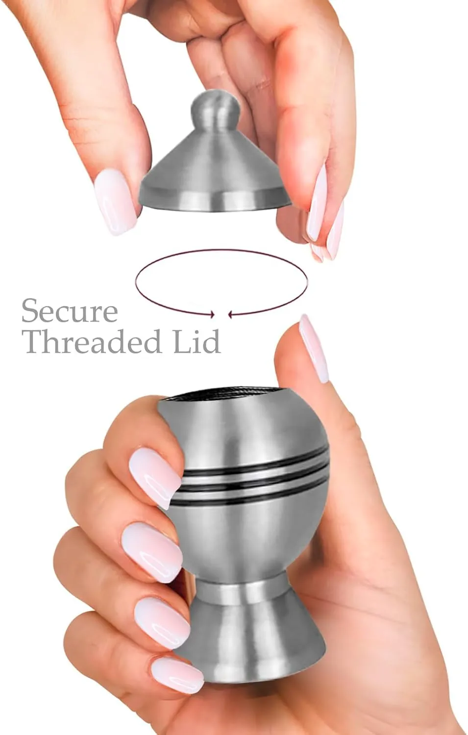 Trupoint Memorials Small Urns for Human Ashes Keepsake, Decorative Mini Cremation Urn for Adult Men & Women – Set of 4, Silver Chalice