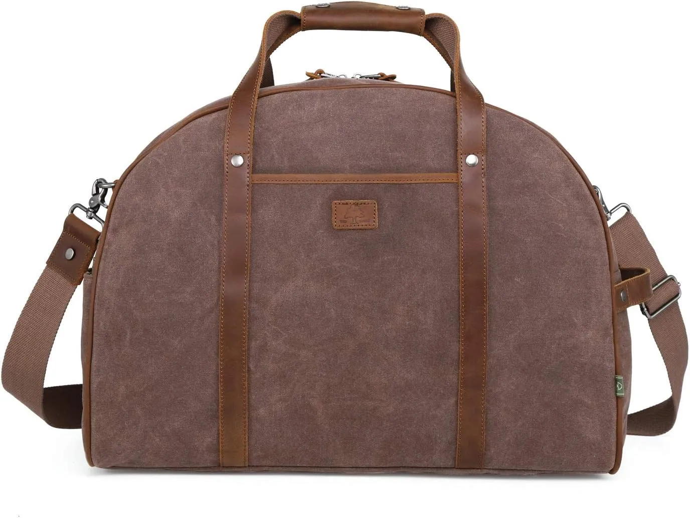 TSD Brand Stone Creek Waxed Canvas Travel Bag (Brown)