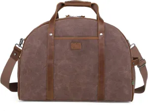 TSD Brand Stone Creek Waxed Canvas Travel Bag (Brown)