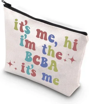 TSOTMO BCBA Zipper Makeup Bag It's Me, Hi I'm The BCBA It's Me Bag Applied Behavior Behavioral Therapist (BCBA)