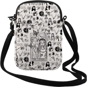 TSOTMO Bride Wedding Gift Scary Horror Movie Lover Gift Widow Bouquet Scraps Victor Crossbody Bag for Halloween Wedding
