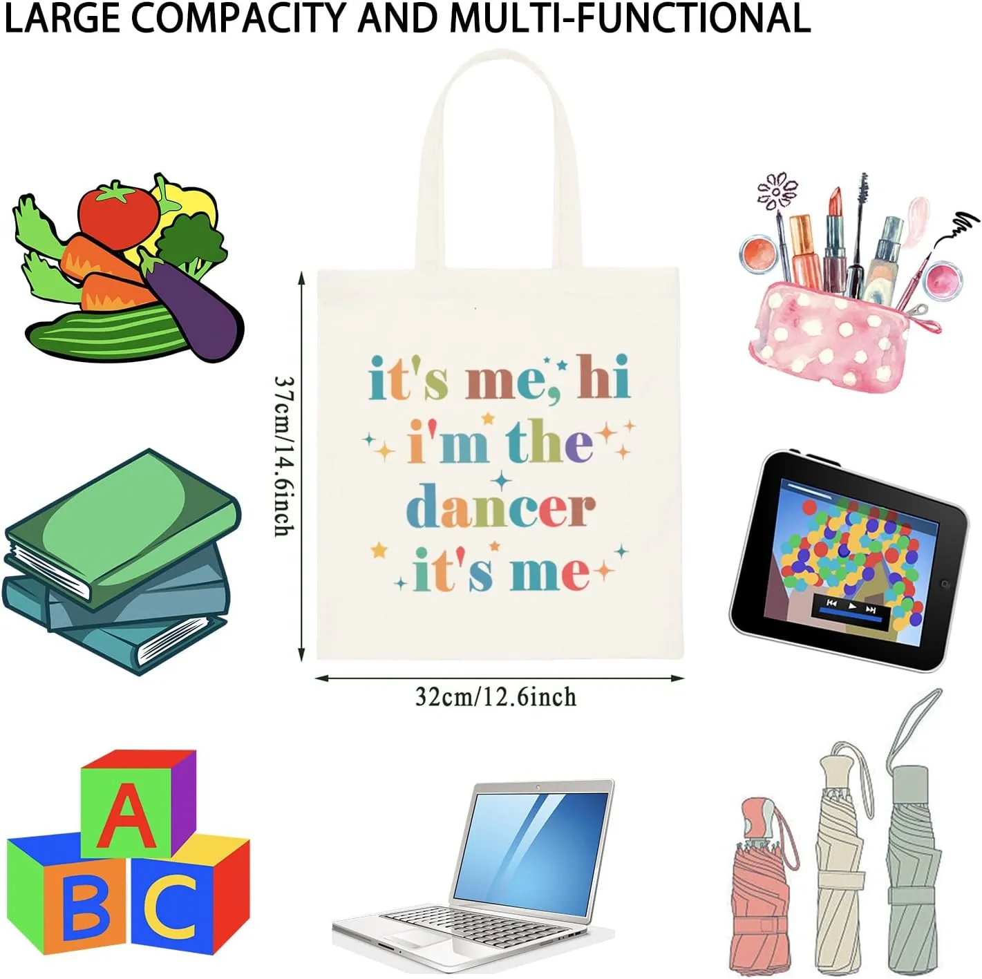 TSOTMO Dancer Gift It's Me, Hi I'm The Dancer It's Me Bag Gift For Women Dance Coach Dance Teacher Gift