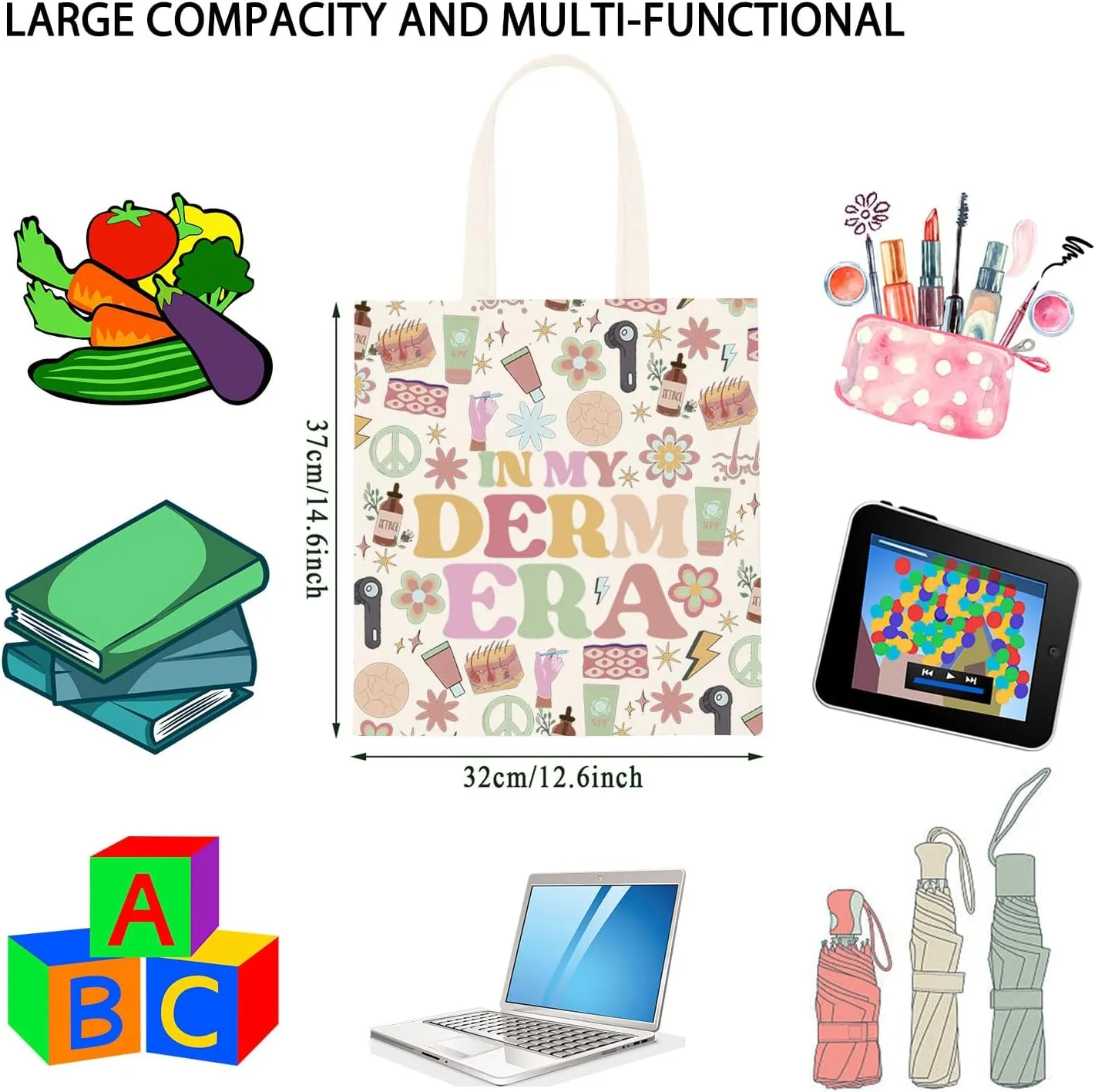 TSOTMO Dermatology Gift In My Derm Era Bag Dermatologist Derm Tech Gift Dermatology Nurse Gift for Women (Derm Era tote)