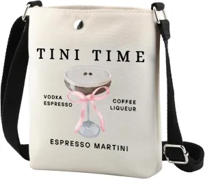 TSOTMO Espresso Martini Crossbody Bag Tini Time Gift Cocktail Alcohol Martini Gift Martini Lovers Bag