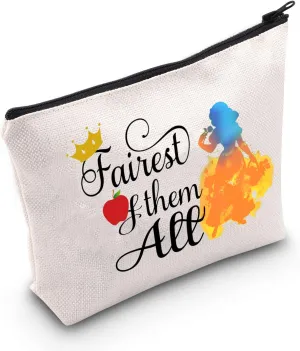 TSOTMO Fairytale Apple Princess Makeup Bag Movie Merchandise Zipper Pouch Fairy Tales Gift Princess Quote Fairest of them All Cosmetic Bag (Fairest)