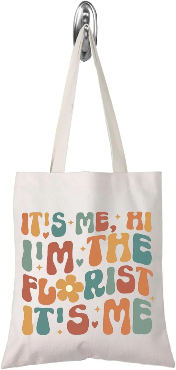 TSOTMO Florist Gift It's Me Hi I'm The Florist It's Me Tote Bag Plant Lover Gift Flower Gift for Florist