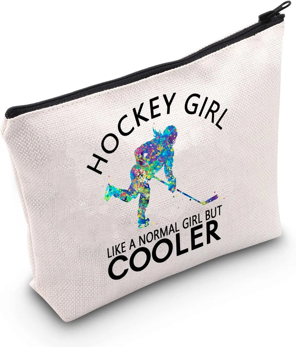 TSOTMO Hockey Sports Zipper Pouch Ice Hockey Gift Hockey Designs Hockey Like A Normal But Cooler Bag For Women (Hockey Tote)