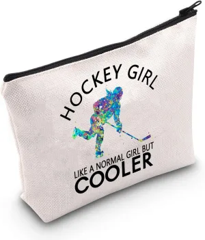 TSOTMO Hockey Sports Zipper Pouch Ice Hockey Gift Hockey Designs Hockey Like A Normal But Cooler Bag For Women (Hockey Tote)