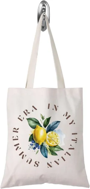 TSOTMO Italy Lemons Gift In My Italian Summer Era Tote Bag Travel Gift for Italy Traveler Women