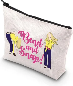 TSOTMO Novelty Classic Movie Inspired Elle Woods Bend and Snap Inspired Zipper Pouch Makeup Bag (Bend Snap)